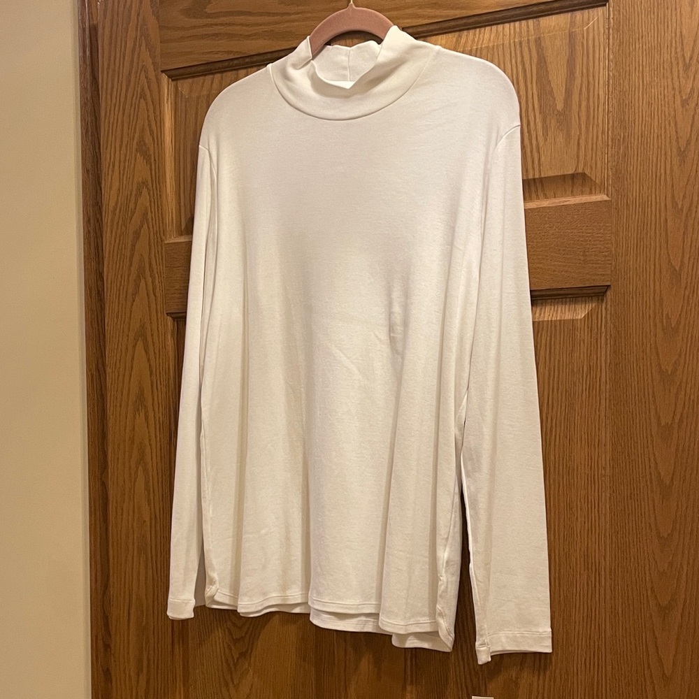 Talbots White Turtleneck Long Sleeve Top